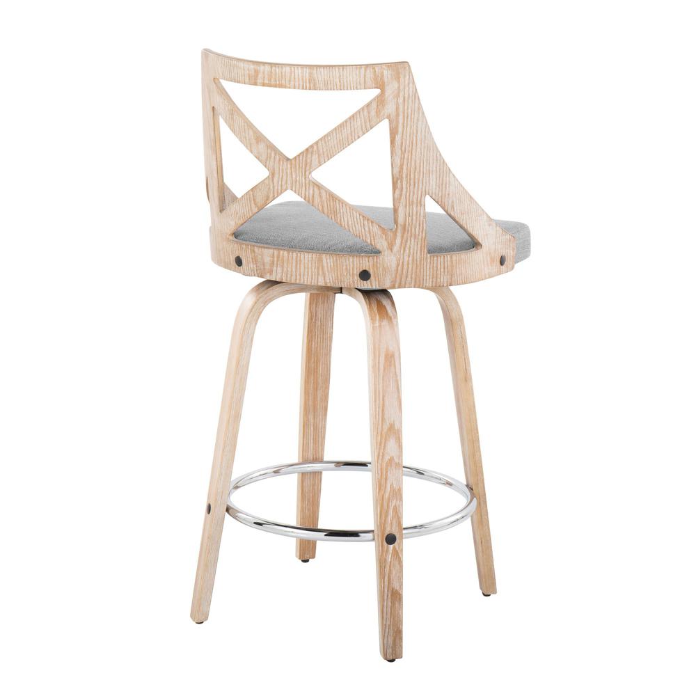 Grey Charlotte 26" Fixed-Height Counter Stool - Set of 2. Picture 4
