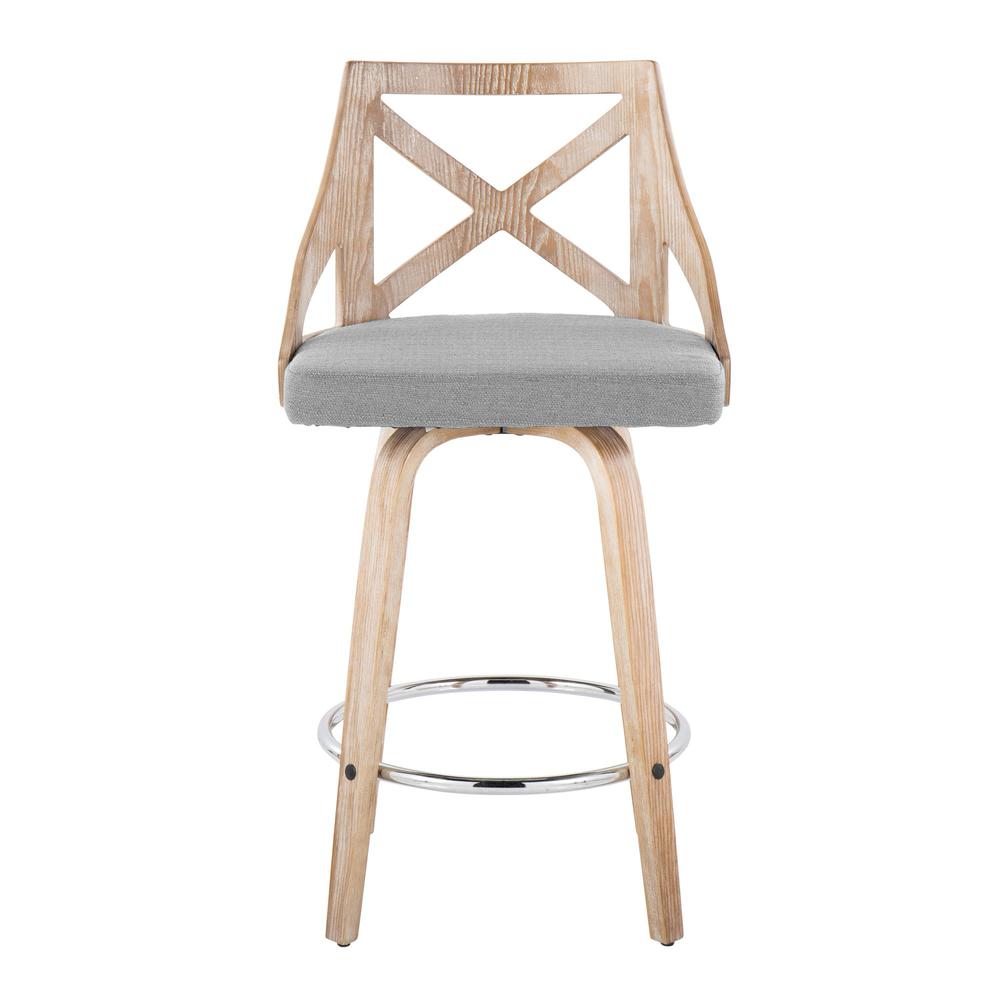 Grey Charlotte 26" Fixed-Height Counter Stool - Set of 2. Picture 6