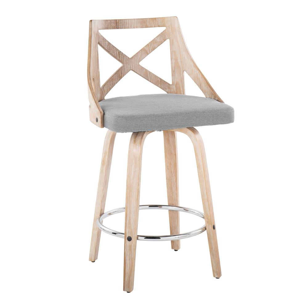 Grey Charlotte 26" Fixed-Height Counter Stool - Set of 2. Picture 2