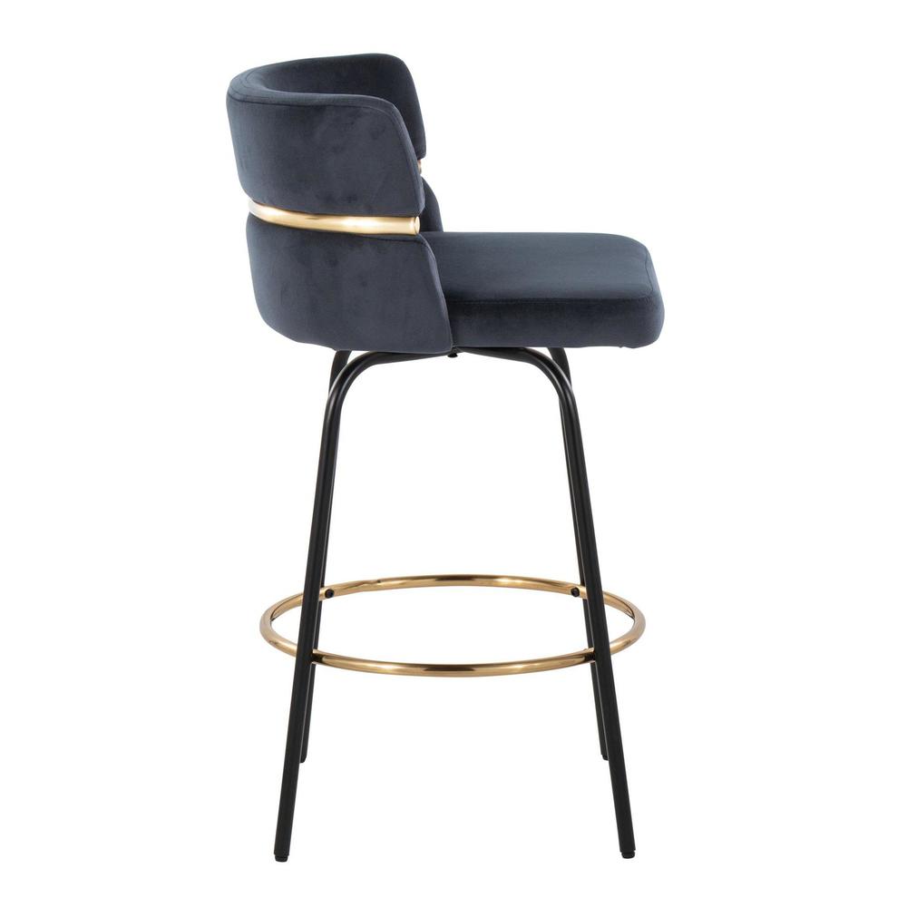 Black Cinch Claire 26" Fixed-Height Counter Stool - Set of 2. Picture 3