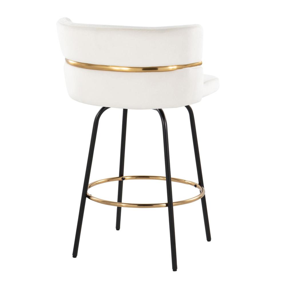 Beige Cinch Claire 26" Fixed-Height Counter Stool - Set of 2. Picture 4