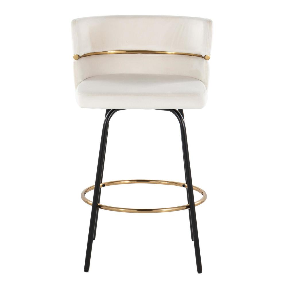 Beige Cinch Claire 26" Fixed-Height Counter Stool - Set of 2. Picture 6