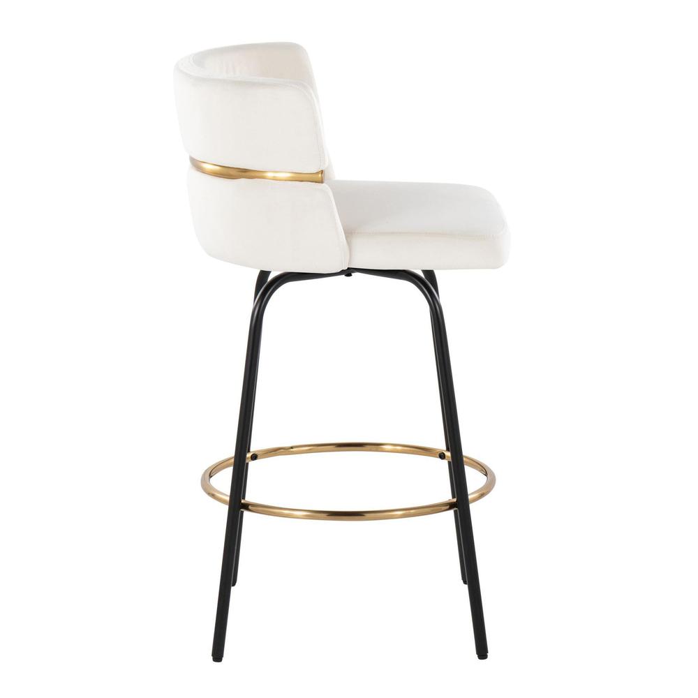 Beige Cinch Claire 26" Fixed-Height Counter Stool - Set of 2. Picture 3