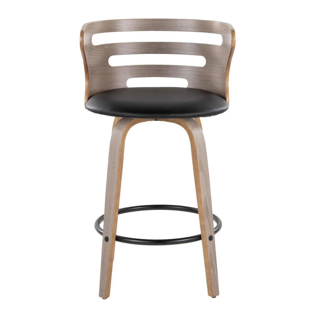 Grey Cosini 26" Fixed-Height Counter Stool - Set of 2. Picture 6