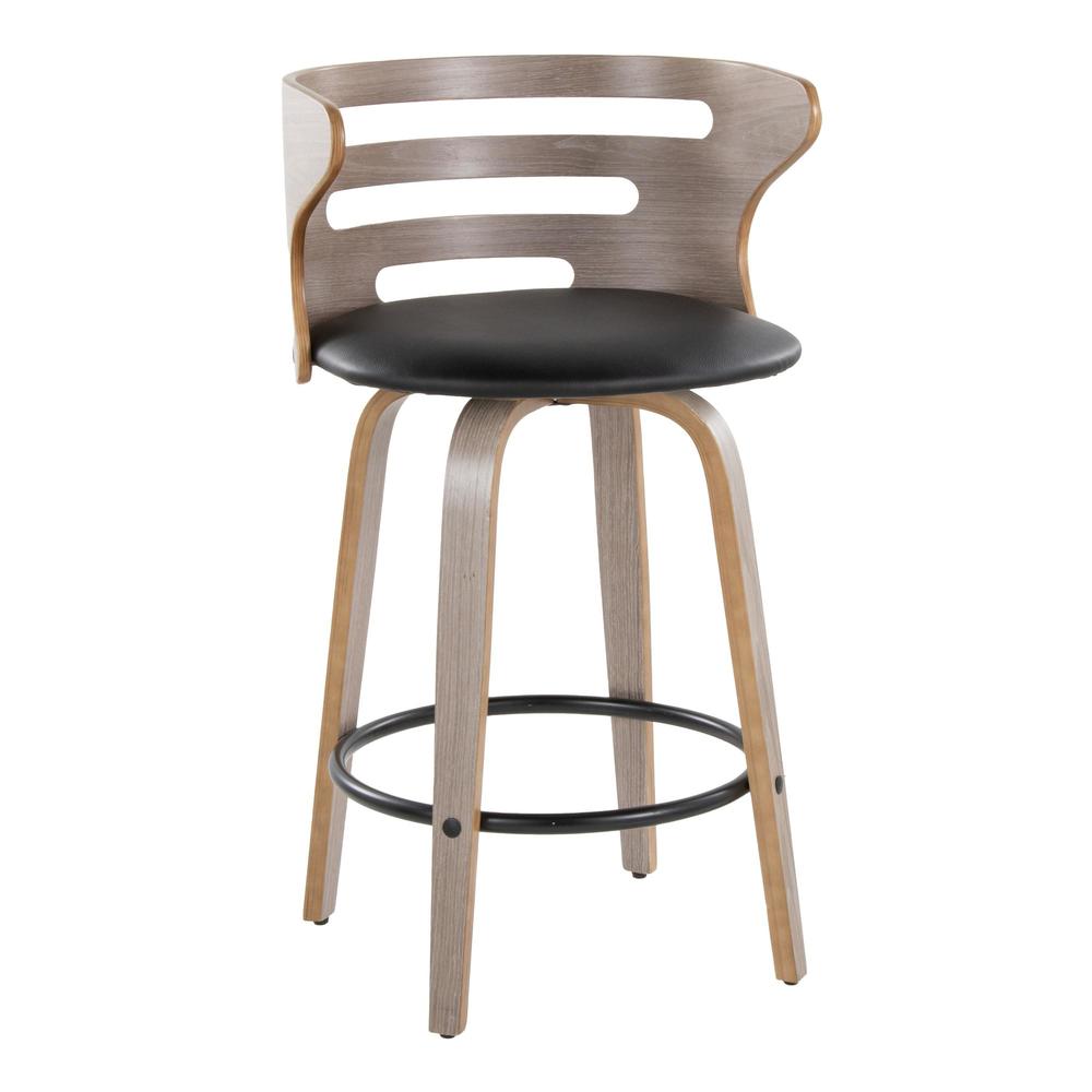 Grey Cosini 26" Fixed-Height Counter Stool - Set of 2. Picture 2