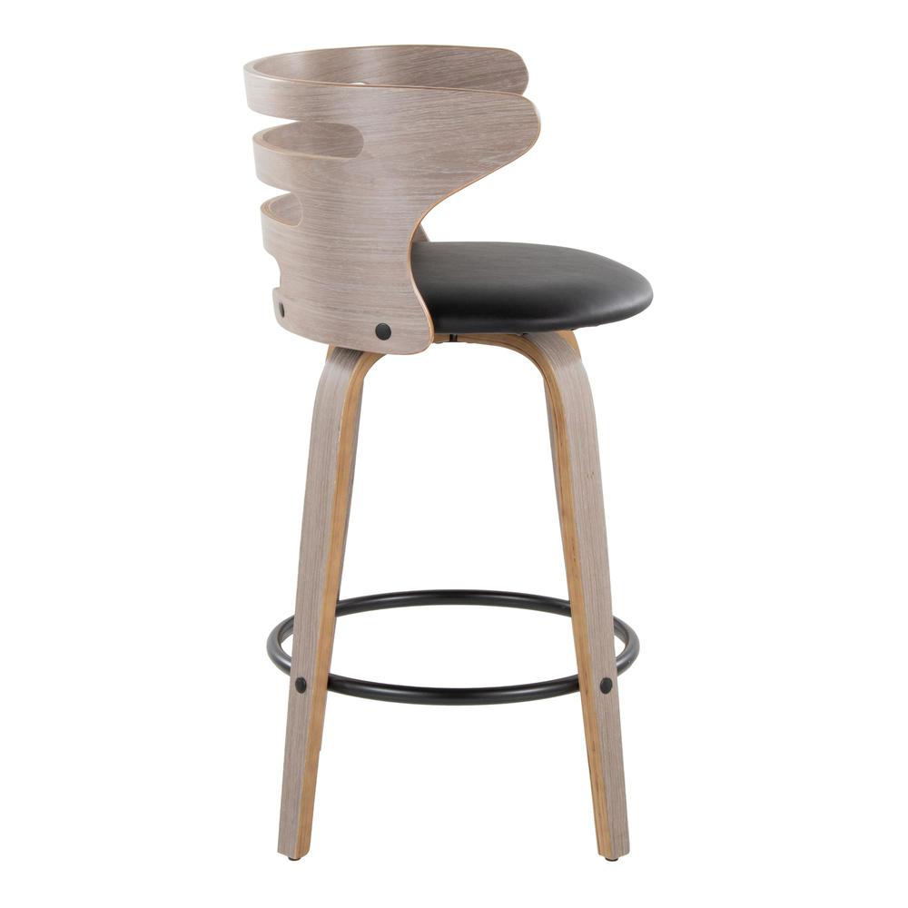 Grey Cosini 26" Fixed-Height Counter Stool - Set of 2. Picture 3