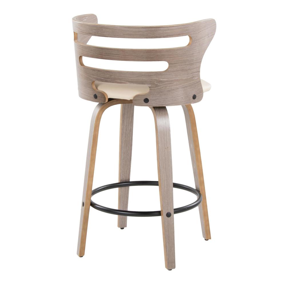 Grey Cosini 26" Fixed-Height Counter Stool - Set of 2. Picture 4