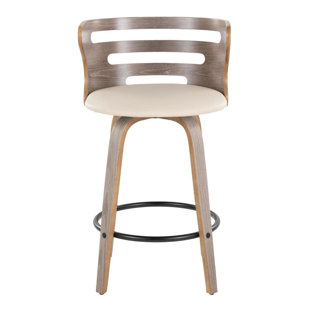Grey Cosini 26" Fixed-Height Counter Stool - Set of 2. Picture 6