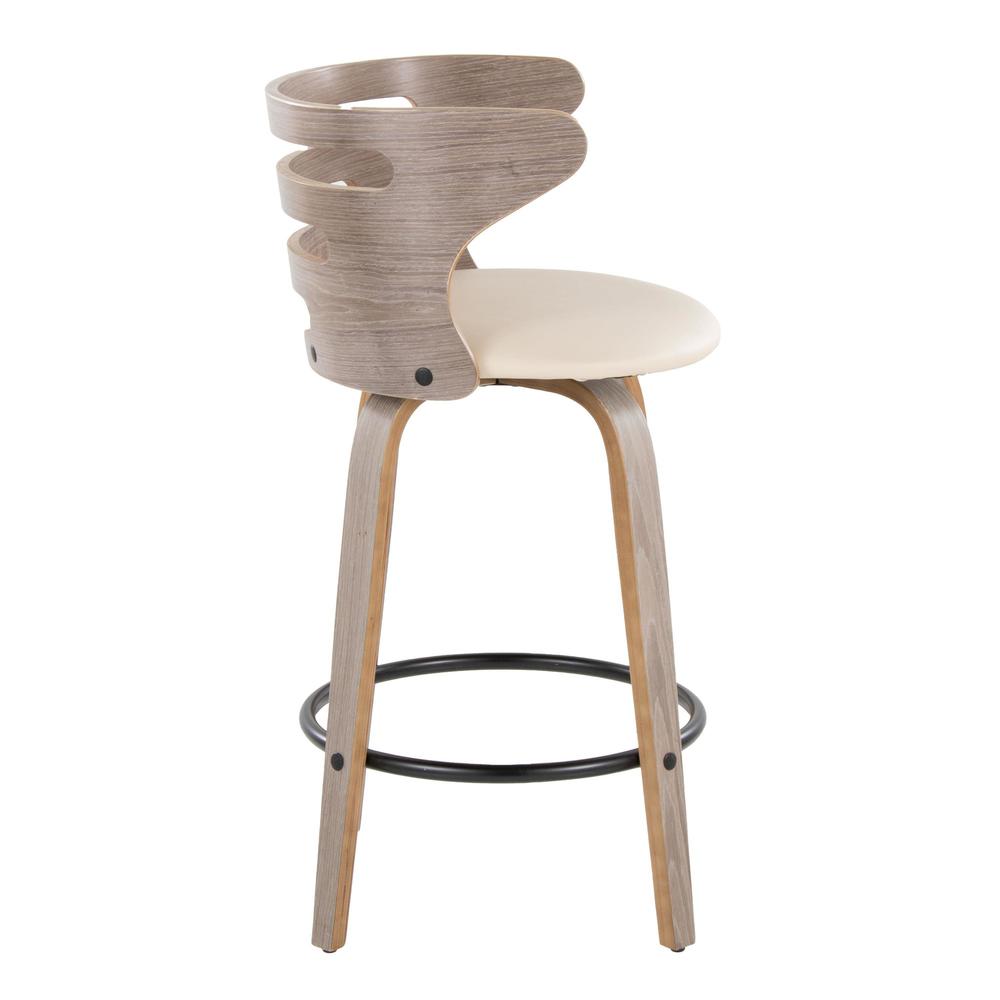 Grey Cosini 26" Fixed-Height Counter Stool - Set of 2. Picture 3