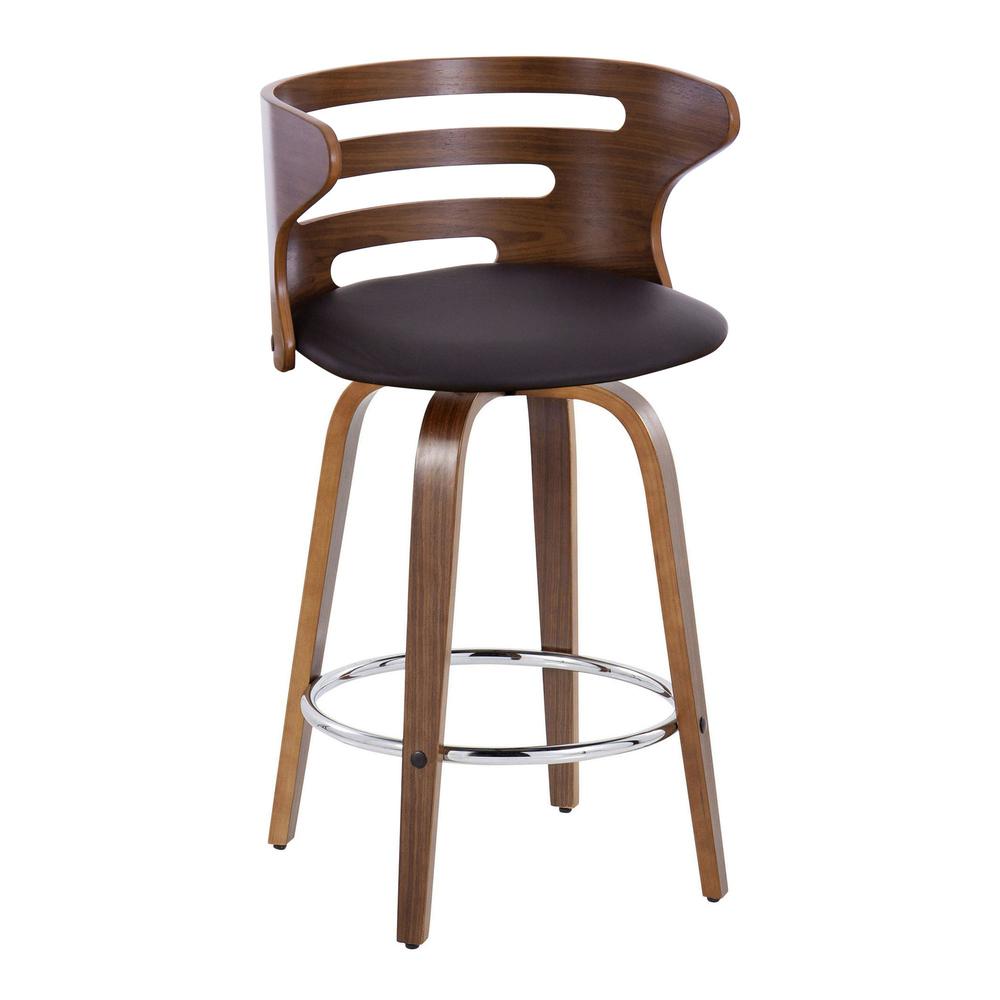 Brown Cosini 26" Fixed-Height Counter Stool - Set of 2. Picture 1