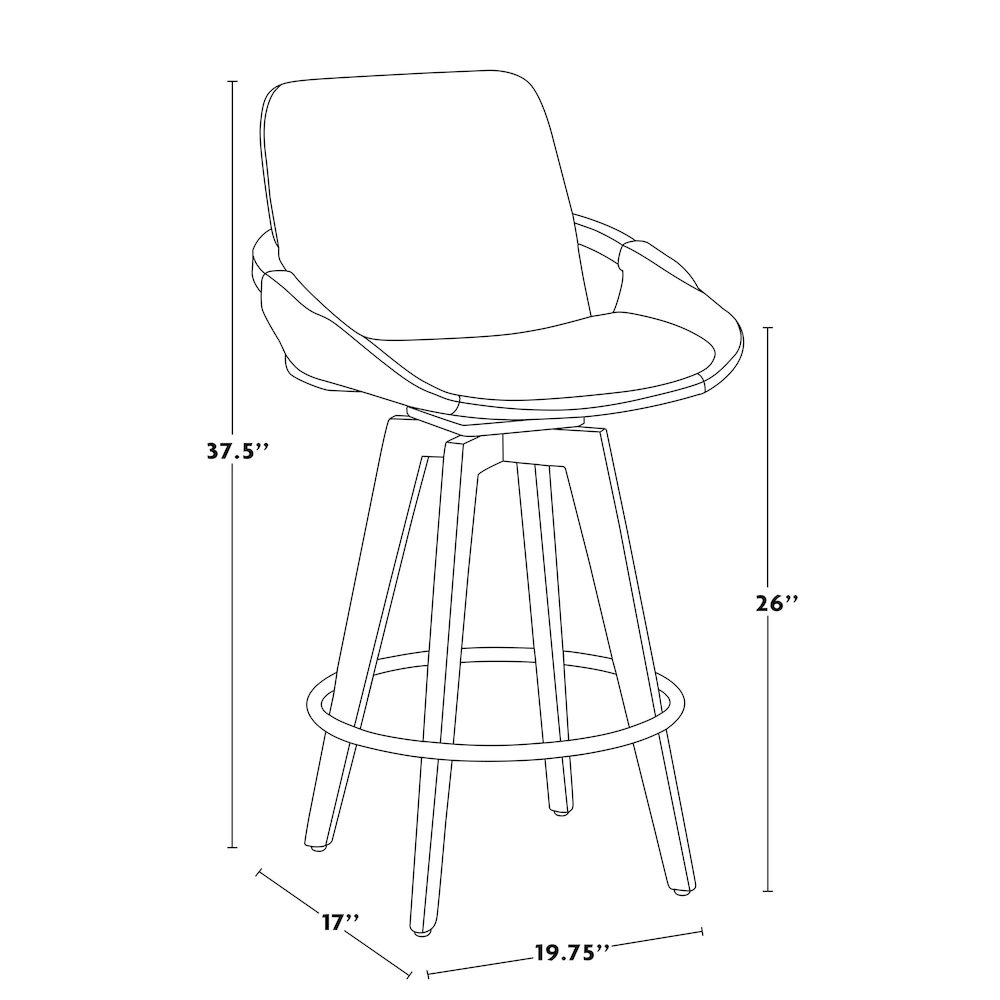 Cosmo 26" Fixed-Height Counter Stool. Picture 10