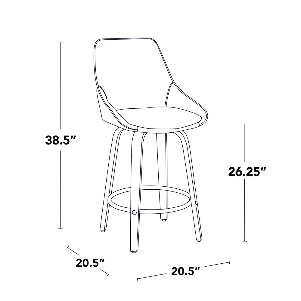 Diana 26" Fixed-Height Counter Stool - Set of 2. Picture 9
