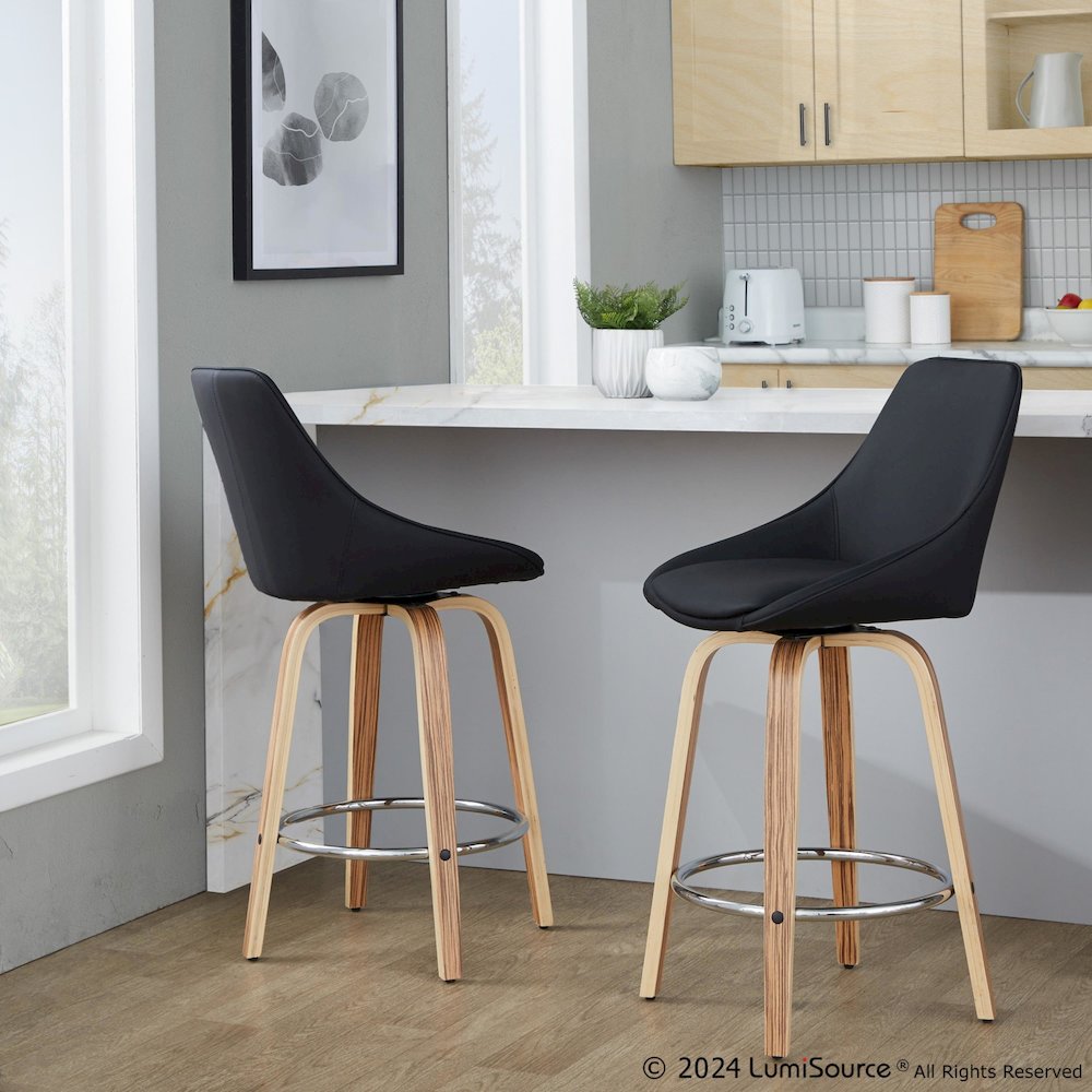 Diana 26" Fixed-Height Counter Stool - Set of  2. Picture 7