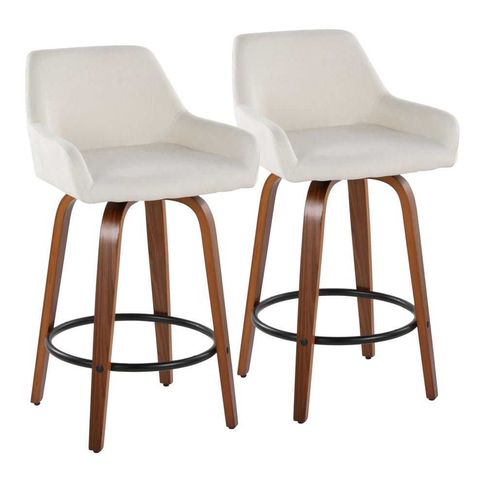 Beige Daniella 26" Fixed-Height Counter Stool - Set of 2. Picture 1