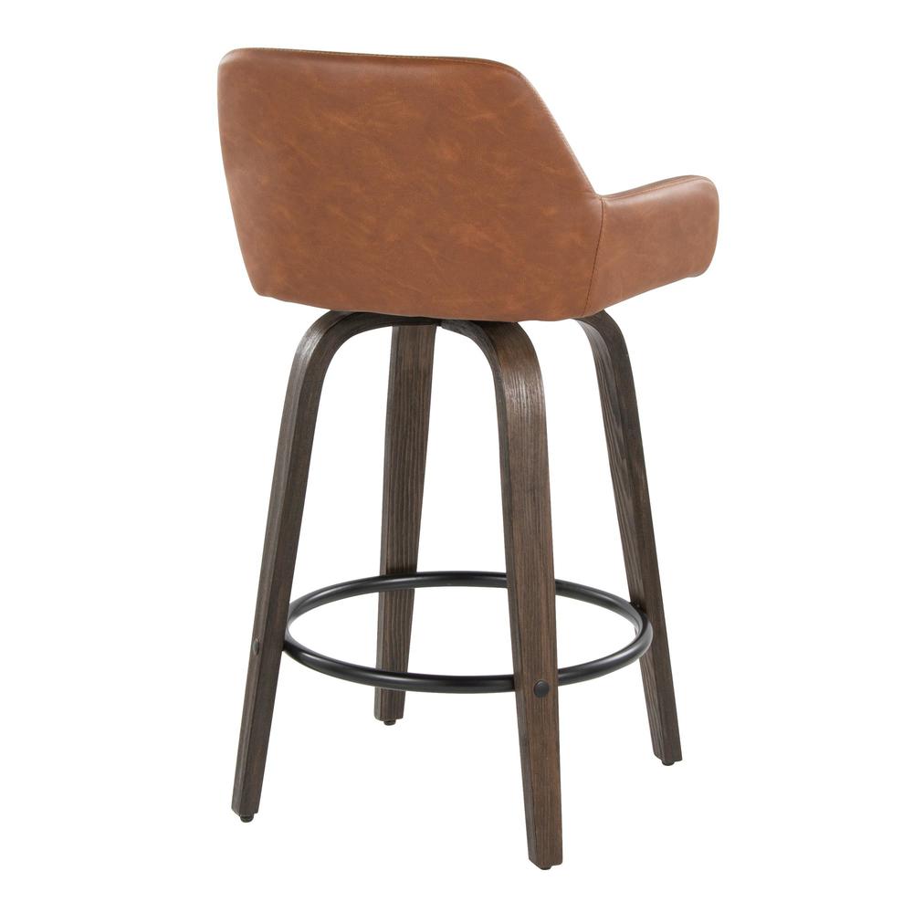 Brown Daniella 26" Fixed-Height Counter Stool - Set of 2. Picture 4