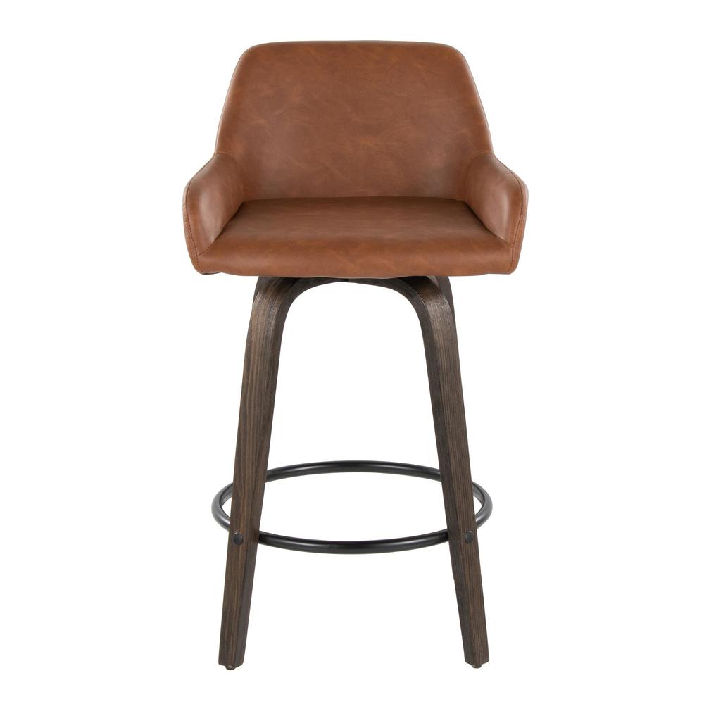 Brown Daniella 26" Fixed-Height Counter Stool - Set of 2. Picture 6