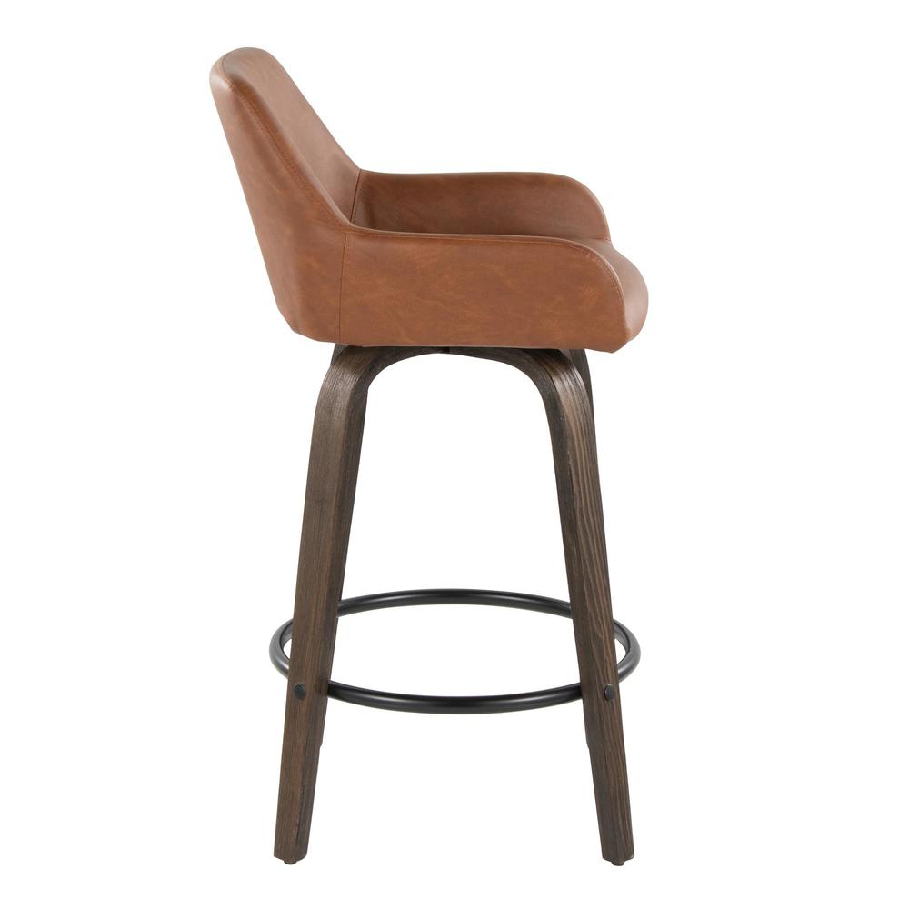 Brown Daniella 26" Fixed-Height Counter Stool - Set of 2. Picture 3