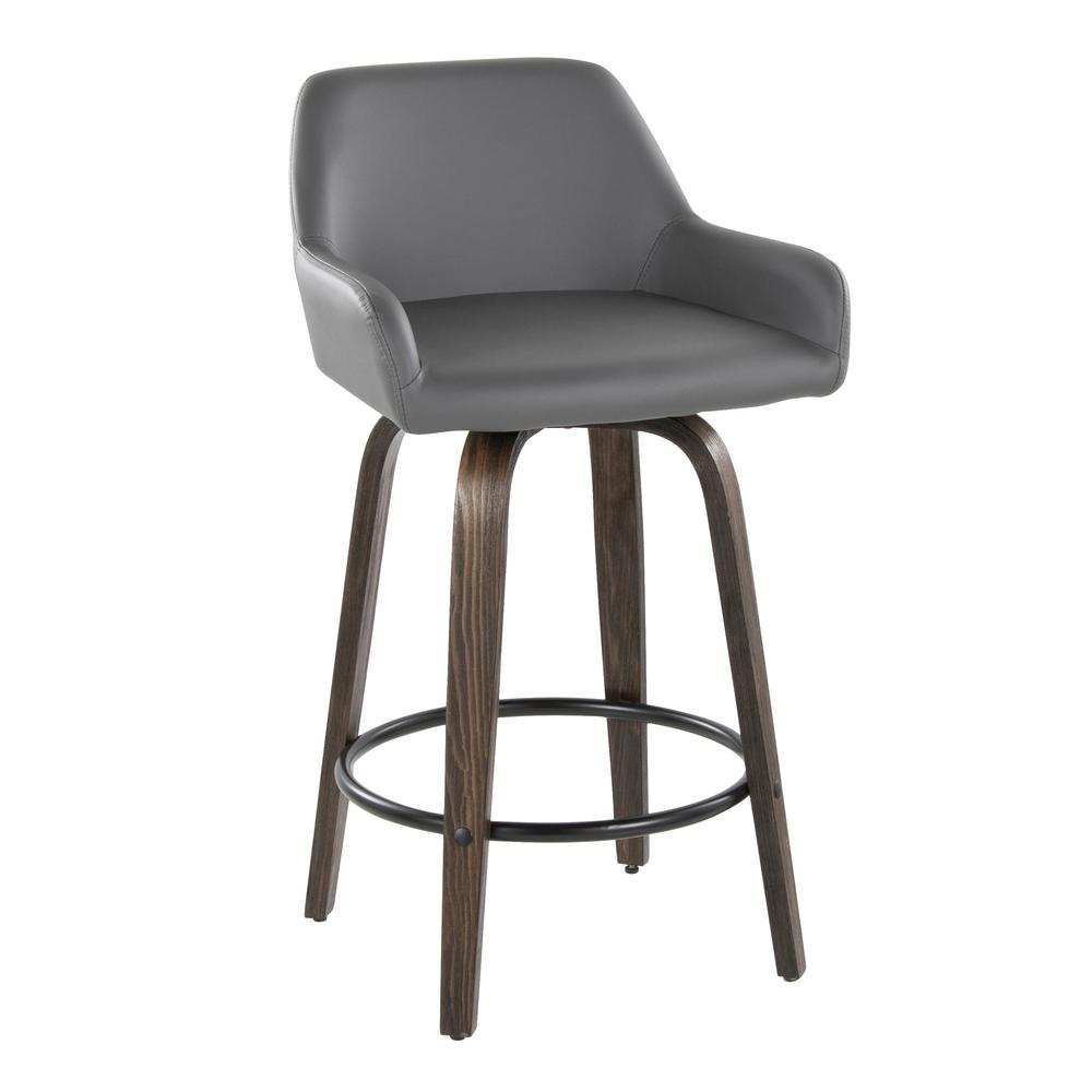 Brown Daniella 26" Fixed-Height Counter Stool - Set of 2. Picture 2