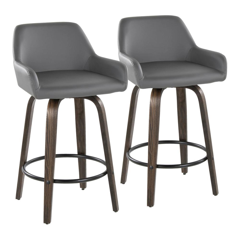 Brown Daniella 26" Fixed-Height Counter Stool - Set of 2. Picture 1