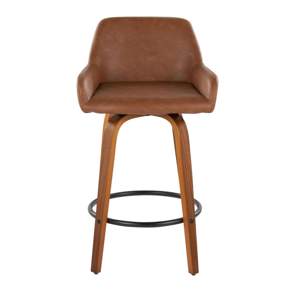 Brown Daniella 26" Fixed-Height Counter Stool - Set of 2. Picture 6