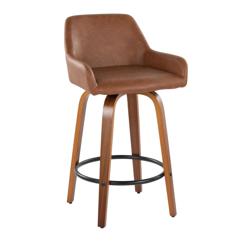 Brown Daniella 26" Fixed-Height Counter Stool - Set of 2. Picture 2