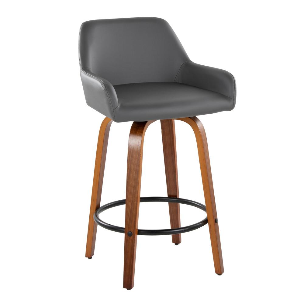 Grey Daniella 26" Fixed-Height Counter Stool - Set of 2. Picture 2