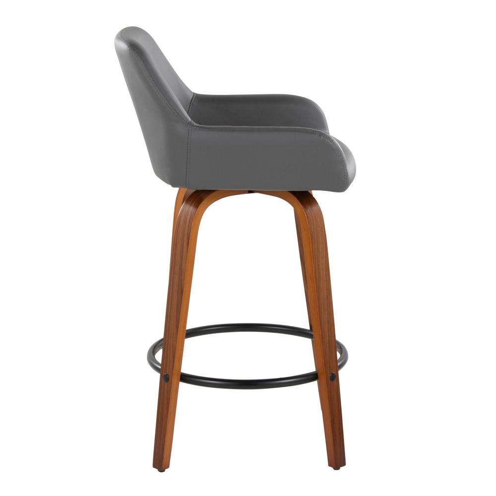 Grey Daniella 26" Fixed-Height Counter Stool - Set of 2. Picture 3