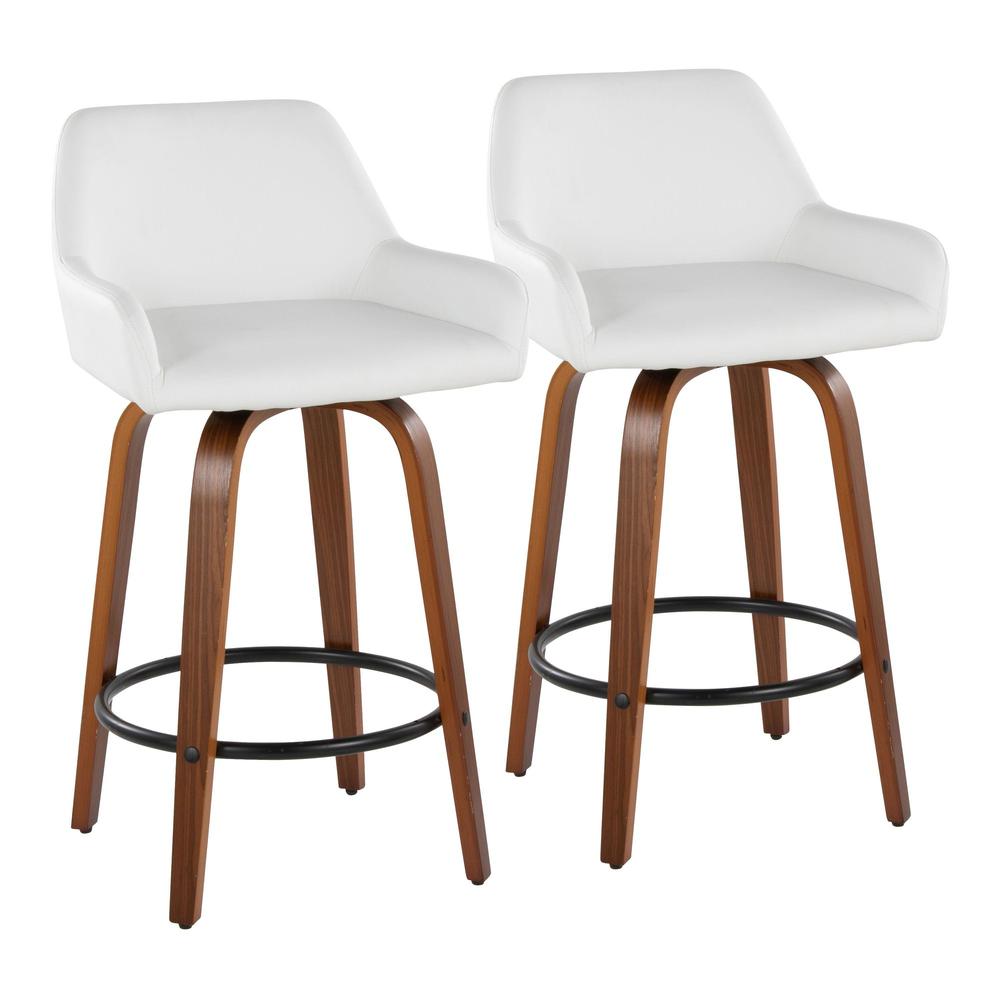 Brown Daniella 26" Fixed-Height Counter Stool - Set of 2. Picture 1