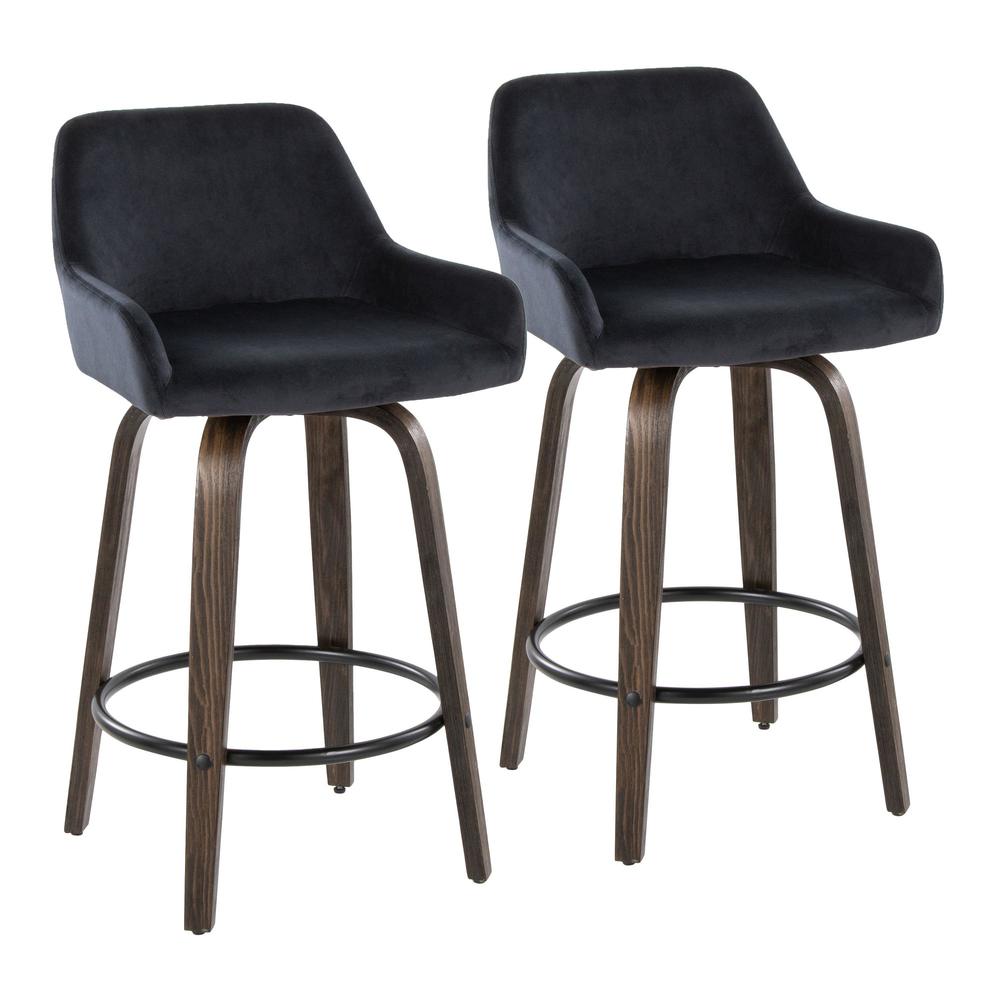 Brown Daniella 26" Fixed-Height Counter Stool - Set of 2. Picture 1