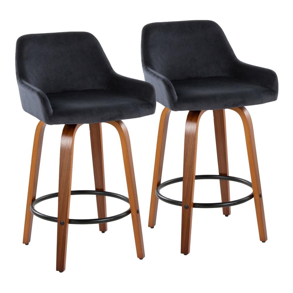 Brown Daniella 26" Fixed-Height Counter Stool - Set of 2. Picture 1