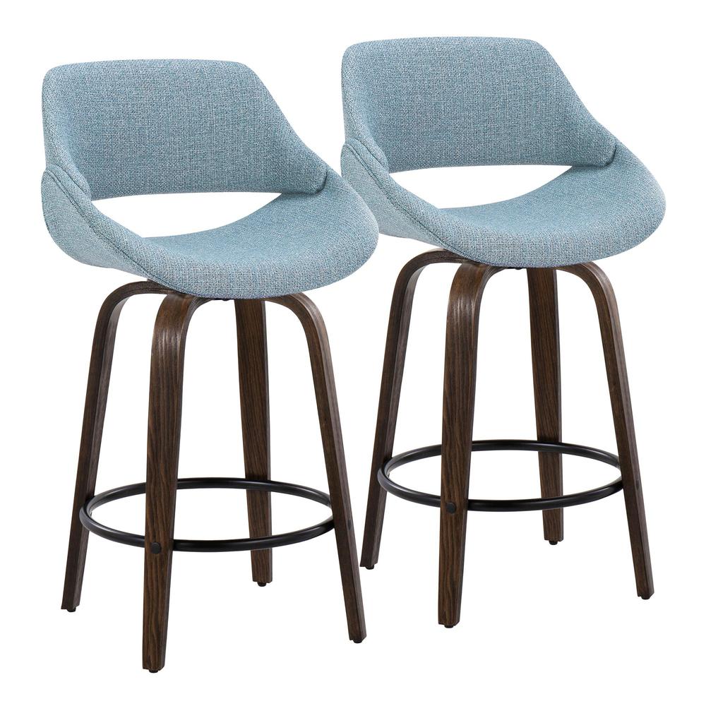Brown Fabrico 26" Fixed-Height Counter Stool - Set of 2. Picture 1
