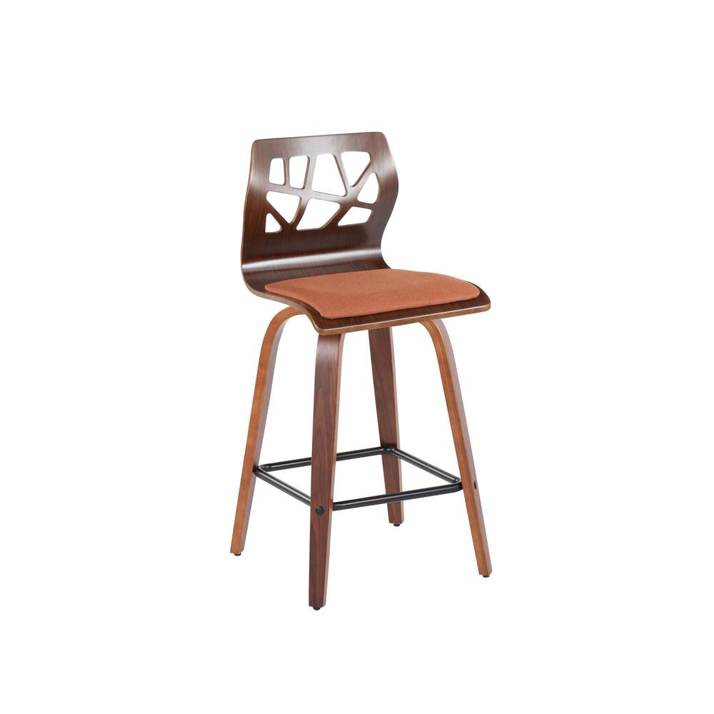 Orange Folia 26" Fixed Height Counter Stool - Set of 2. Picture 8
