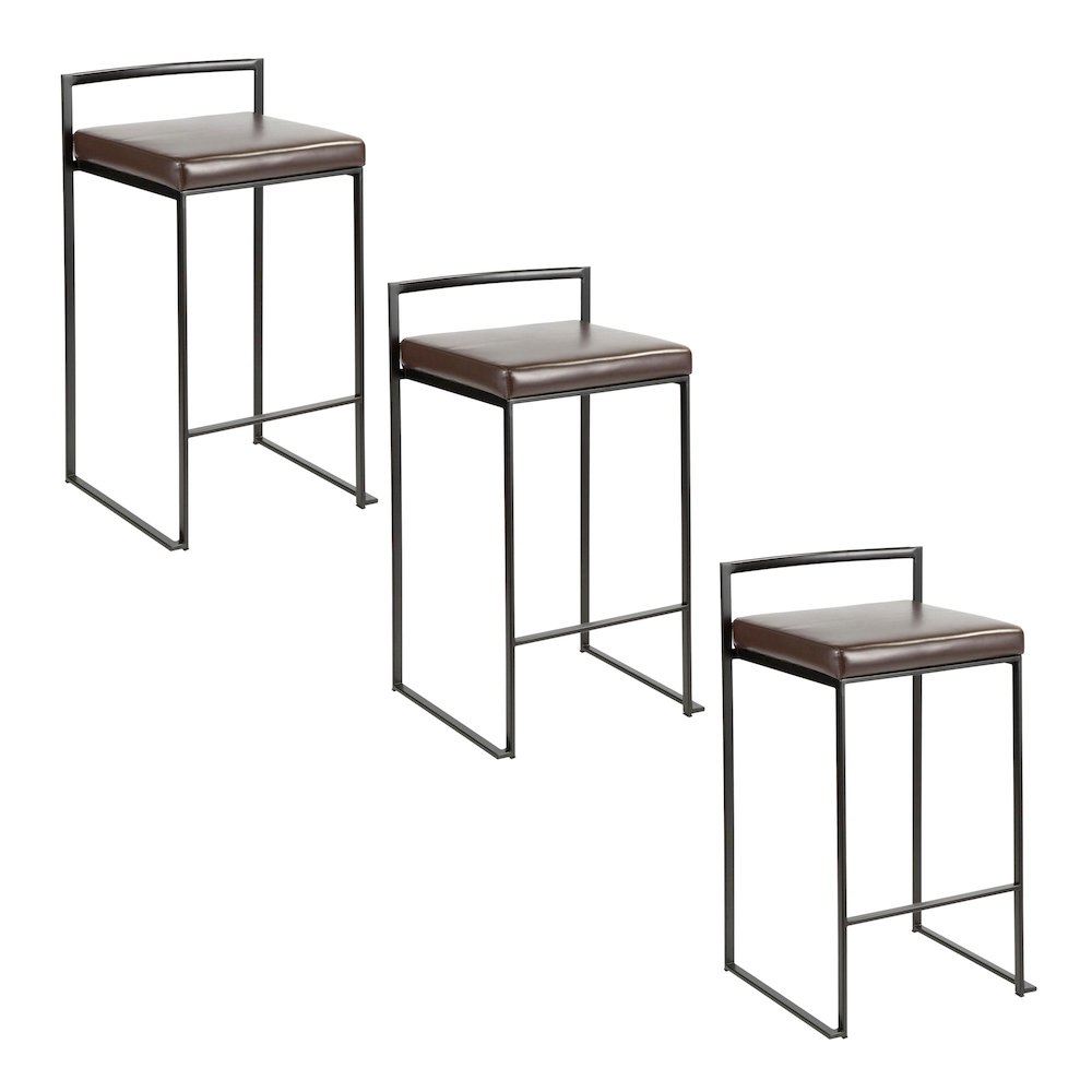 Fuji Stacker 26" Fixed-Height Counter Stool - Set of 3. Picture 1