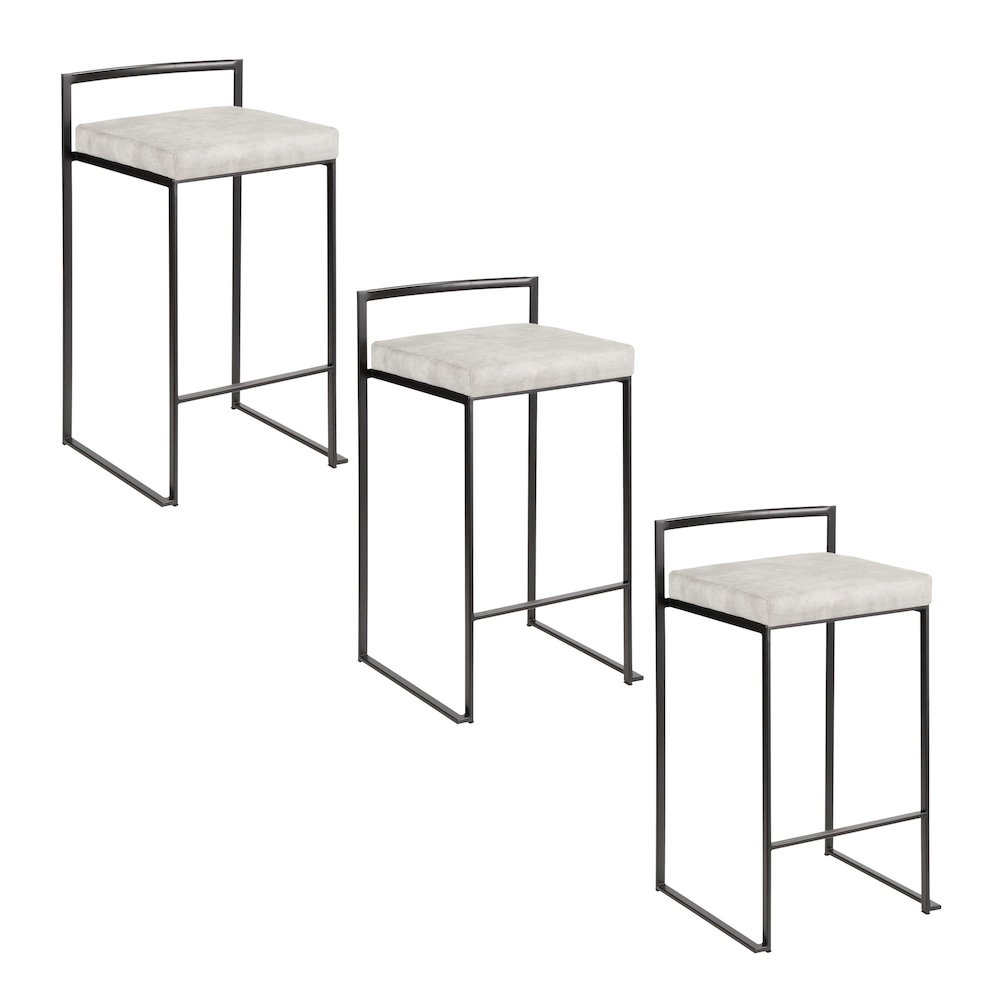 Fuji Stacker 26" Fixed-Height Counter Stool - Set of 3. Picture 1