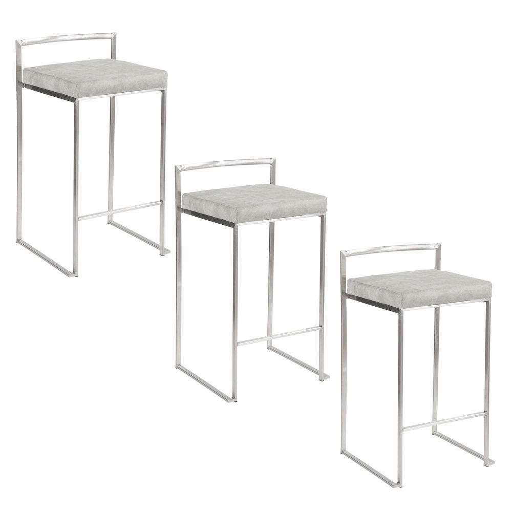 Fuji Stacker 26" Fixed-Height Counter Stool - Set of 3. Picture 1