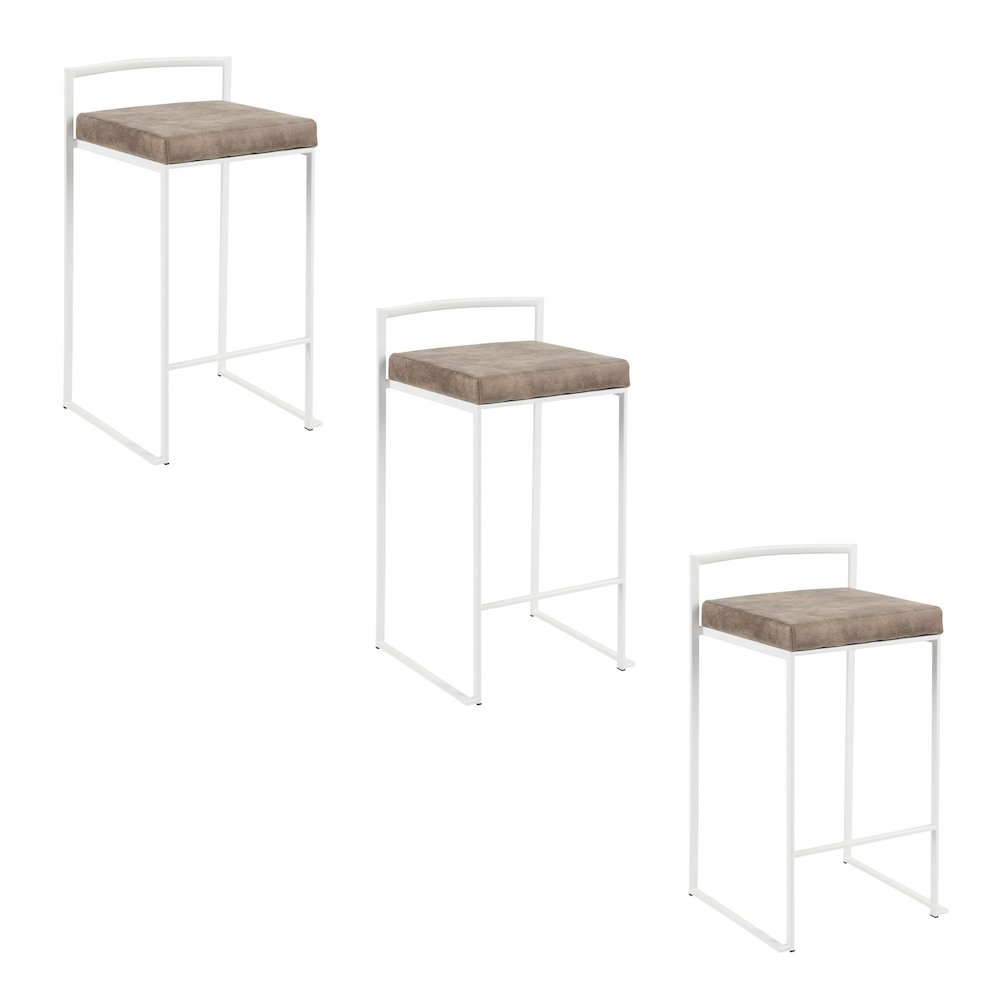 Fuji Stacker 26" Fixed-Height Counter Stool - Set of 3. Picture 1