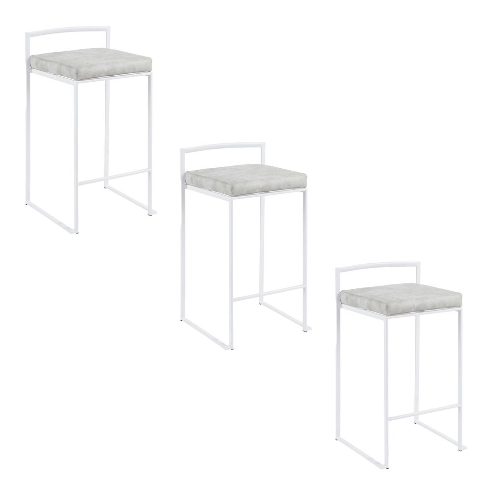 Fuji Stacker 26" Fixed-Height Counter Stool - Set of 3. Picture 1
