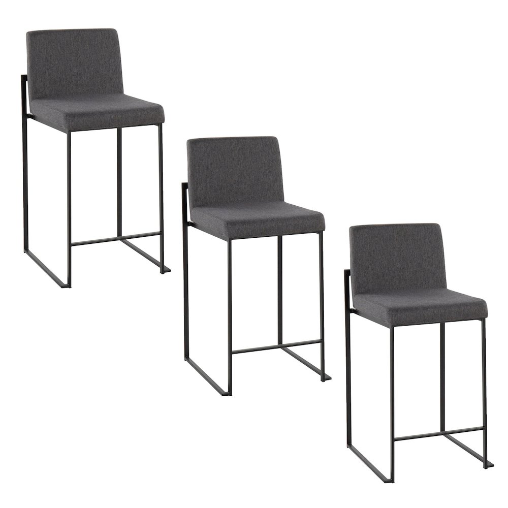 Fuji High Back 26" Fixed-Height Counter Stool - Set of 3. Picture 1