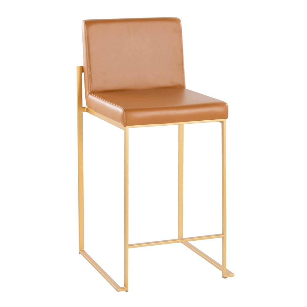 Fuji High Back 26" Fixed-Height Barstool - Set of 2. Picture 2