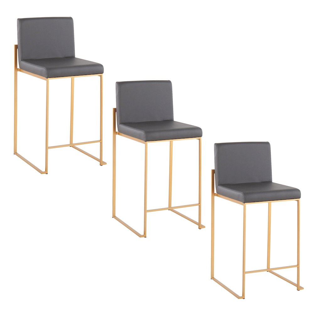Fuji High Back 26" Fixed-Height Counter Stool - Set of 3. Picture 1