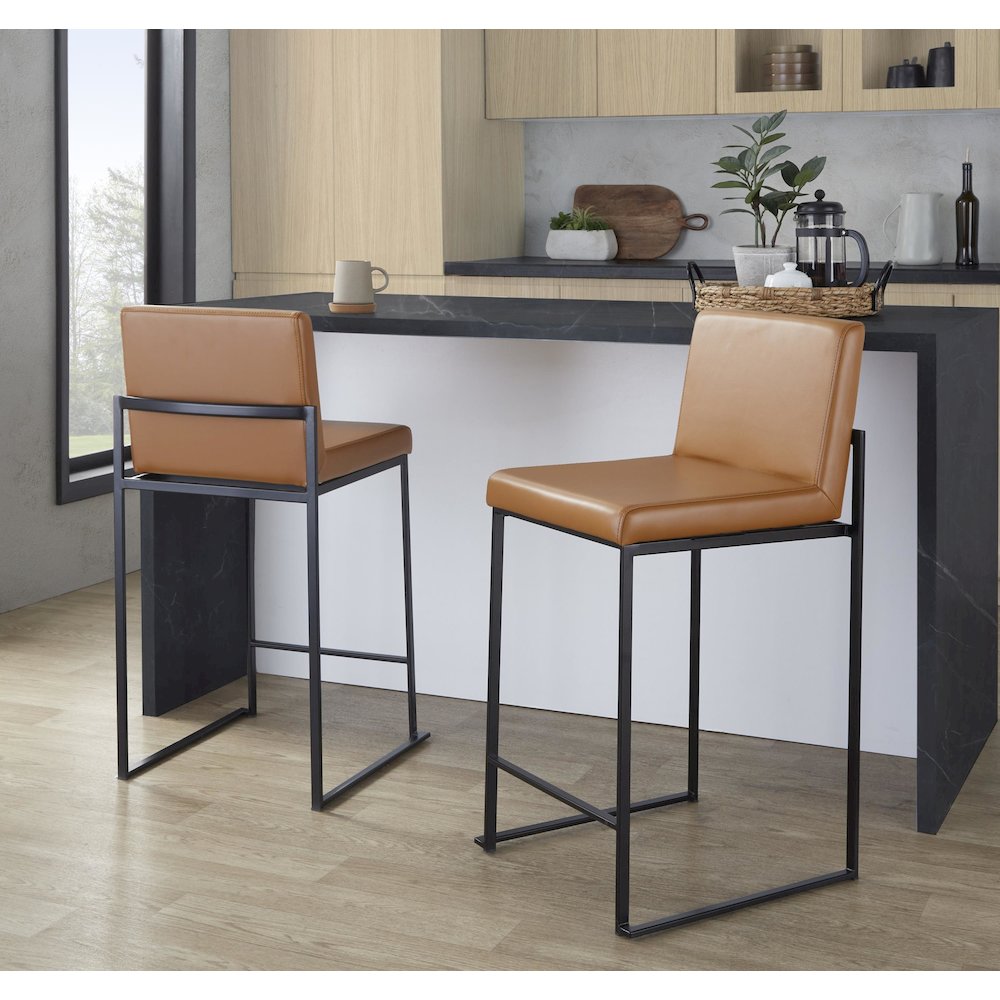 Fuji High Back 26" Fixed-Height Barstool - Set of 2. Picture 7