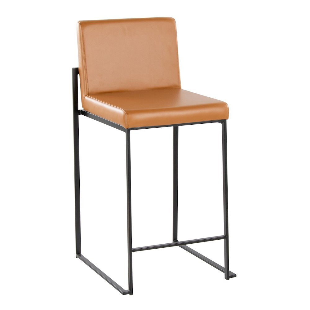 Fuji High Back 26" Fixed-Height Barstool - Set of 2. Picture 2