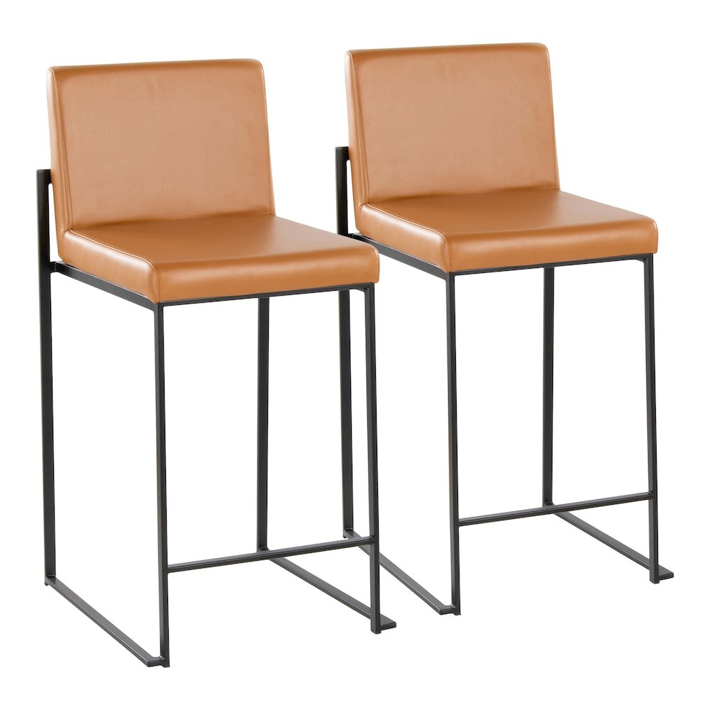 Fuji High Back 26" Fixed-Height Barstool - Set of 2. Picture 1