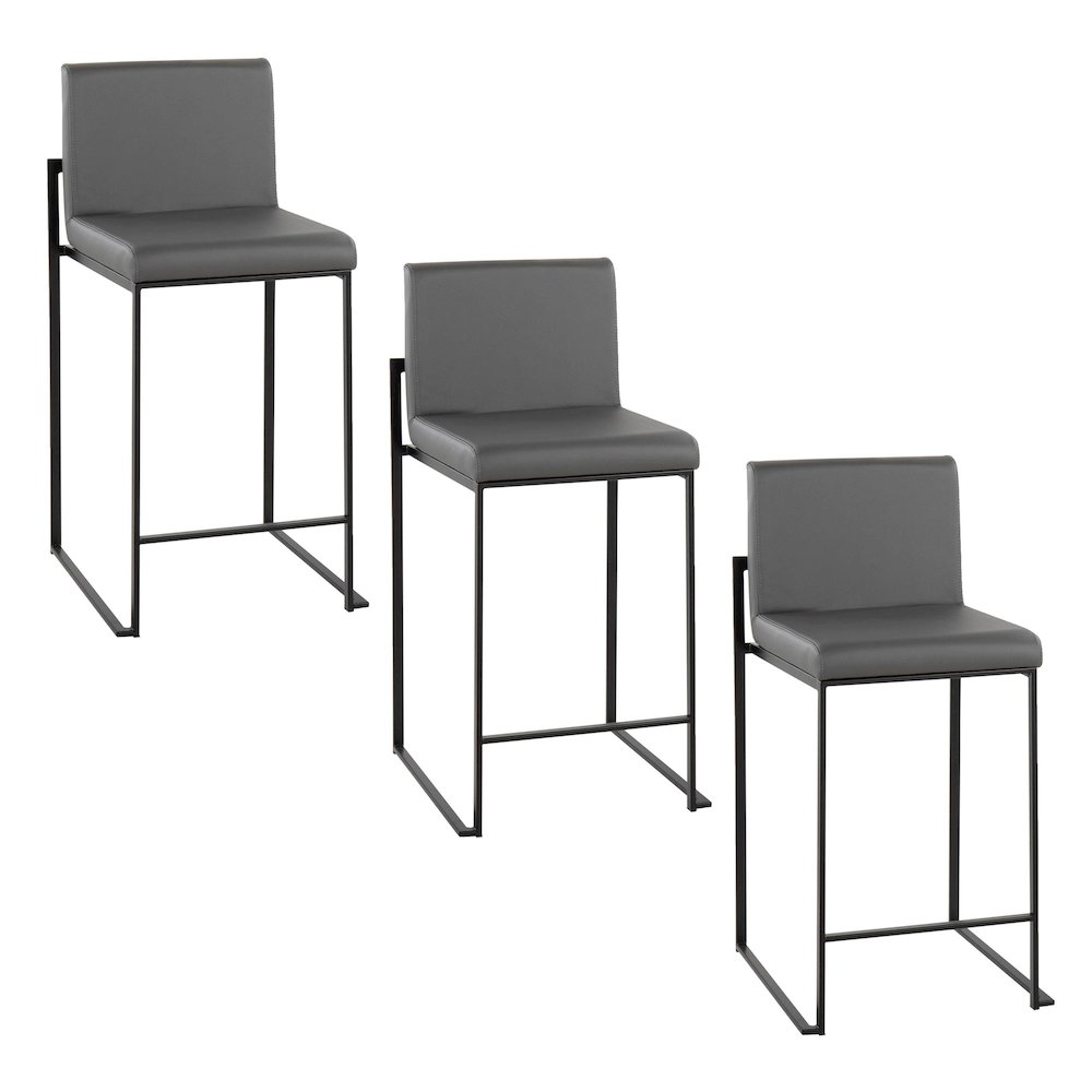Fuji High Back 26" Fixed-Height Counter Stool - Set of 3. Picture 1