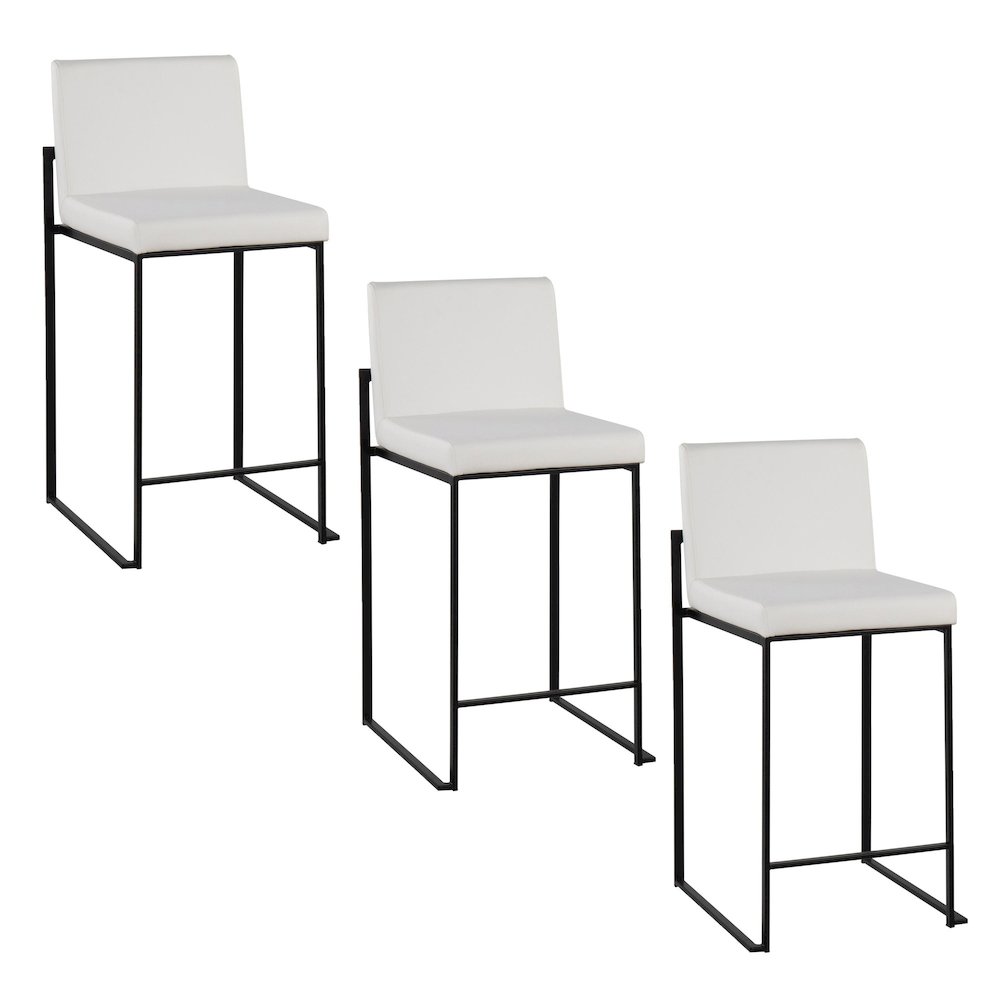 Fuji High Back 26" Fixed-Height Counter Stool - Set of 3. Picture 1