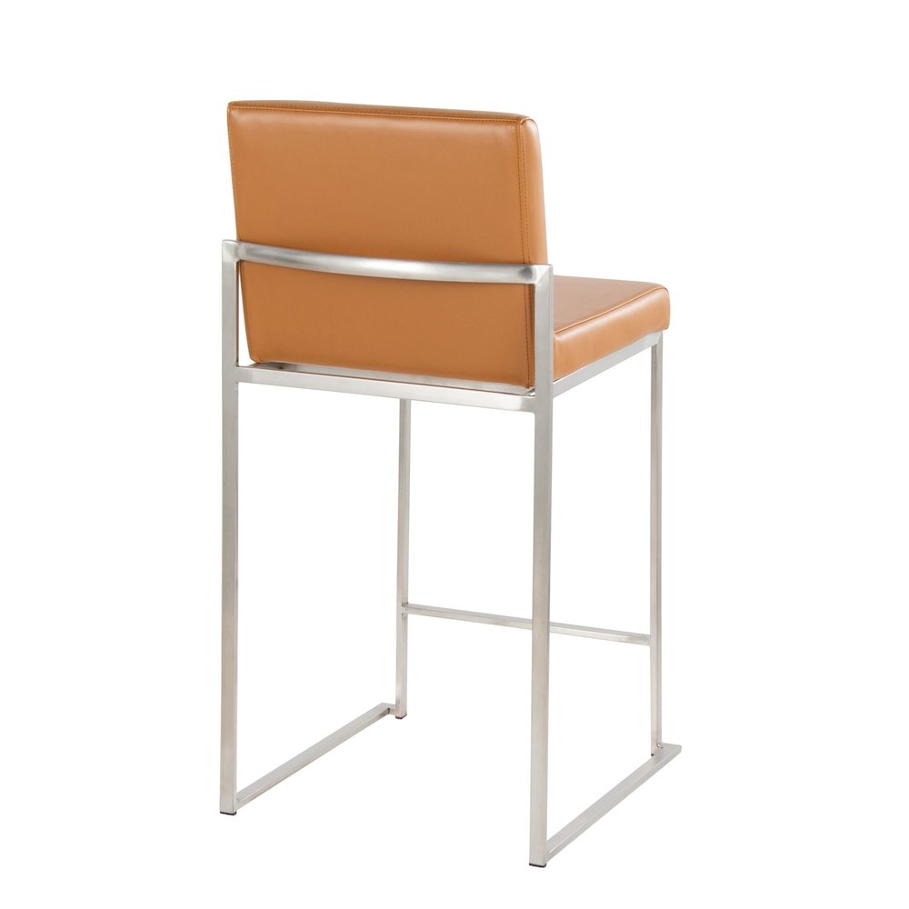 Fuji High Back 26" Fixed-Height Barstool - Set of 2. Picture 4