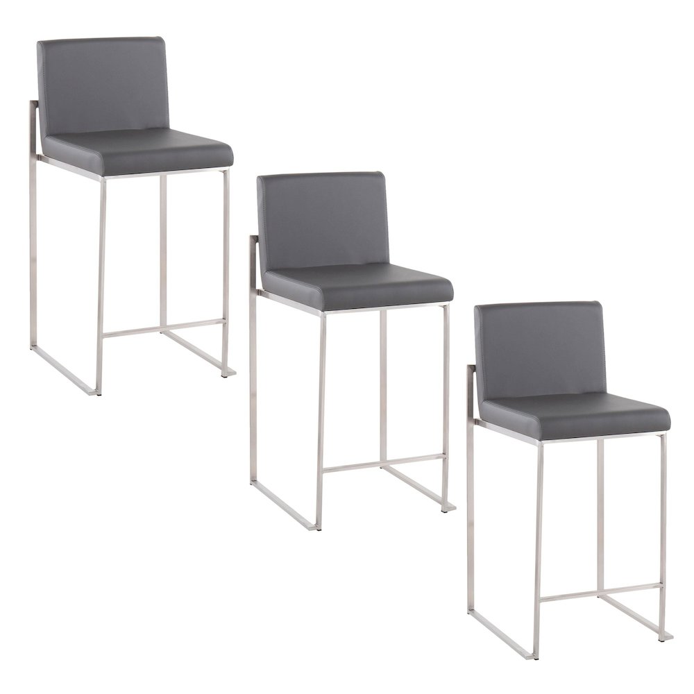 Fuji High Back 26" Fixed-Height Counter Stool - Set Of3. Picture 1