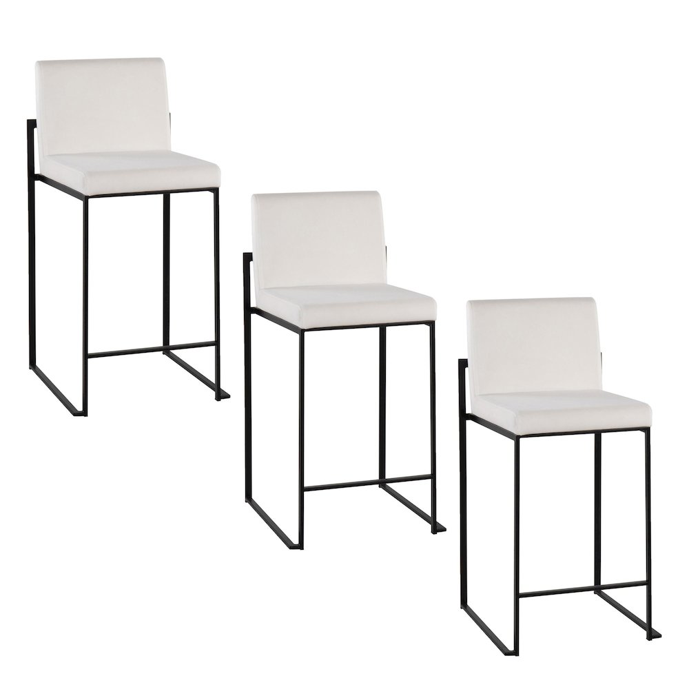 Fuji High Back 26" Fixed-Height Counter Stool - Set of 3. Picture 1