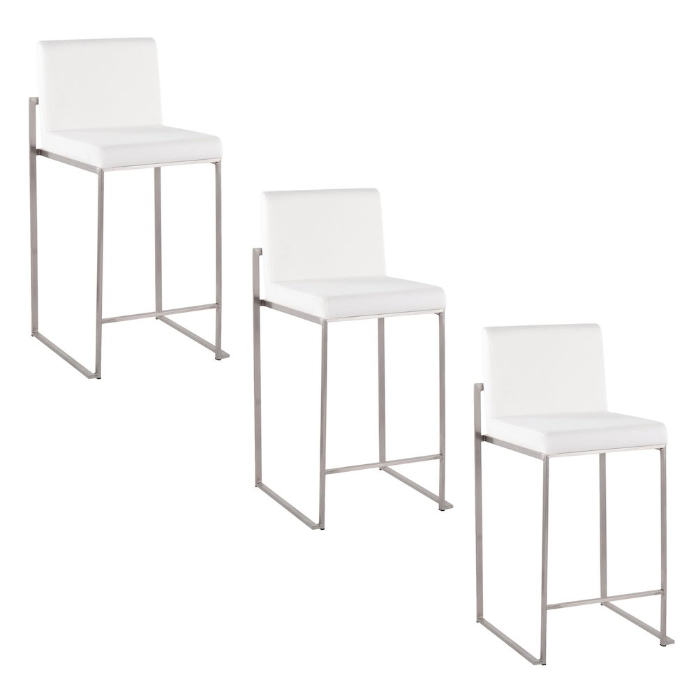 Fuji High Back 26" Fixed-Height Counter Stool - Set of 3. Picture 1
