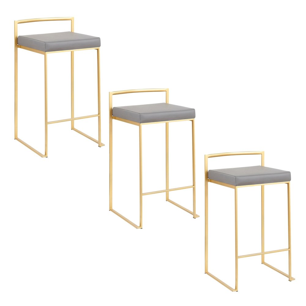 Fuji Stacker 26" Fixed-Height Counter Stool - Set of 3. Picture 1